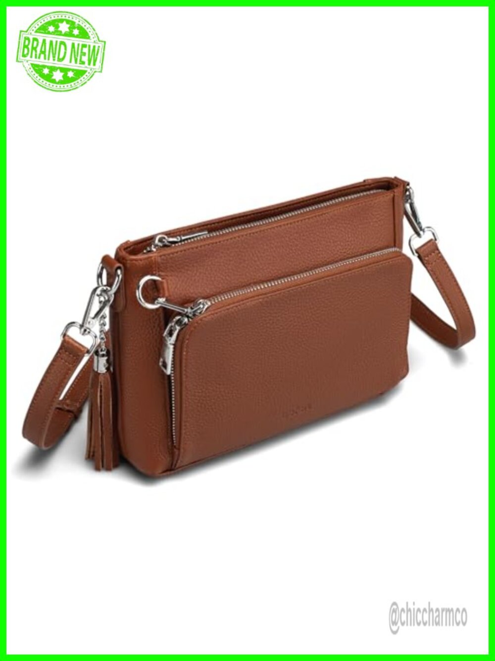 Genuine Leather Anti Theft Crossbody Bag Built in Wallet RFID